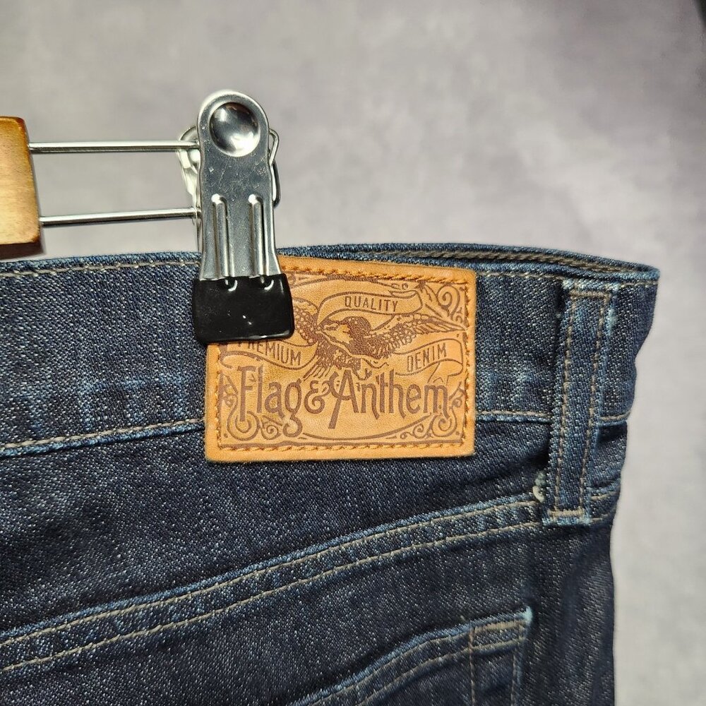 Flag & Anthem Jeans Mens 38x30 Nashville Straight Bennington Wash Denim Pants - Picture 9 of 16